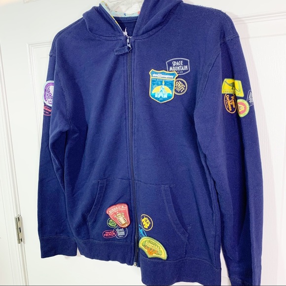Girl’s Disney Full Zip Hooded Sweatshirt w/Patches - Picture 2 of 14